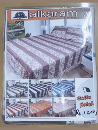 Alkaram Patchwork Double Bed Sheet – Elegant & Multi-Color Design